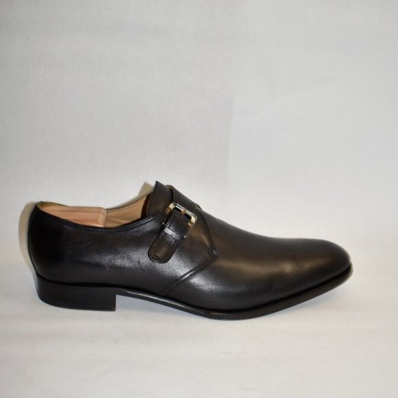 New! To Boot New York Connor Monk-Strap Leather Shoes Black Size 14 DD342
